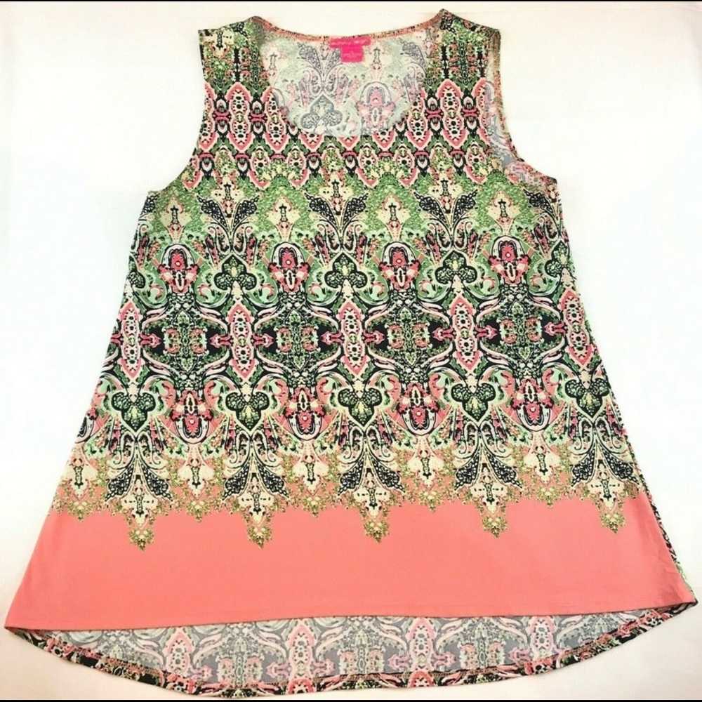 Sunny Leigh Womens XL Floral Cami Tank Top Tunic